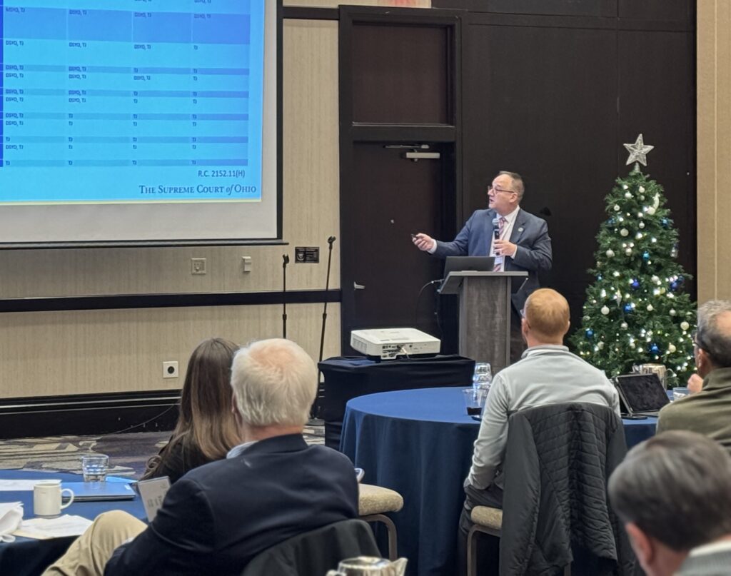 Judge DeLeone presenting at the 2025 Ohio Association of Juvenile Court Judges Winter Conference